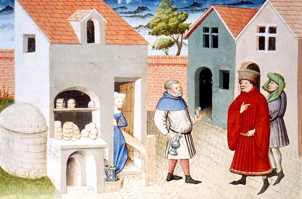 Flämische Illustration zum Dekameron, 1432 (Paris, Nationalbibliothek)