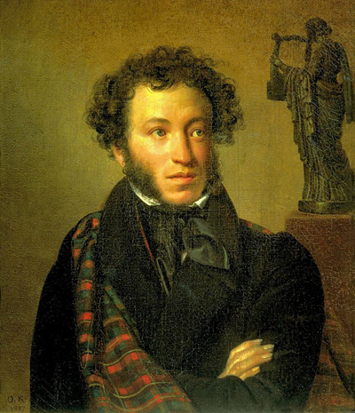 „Kiprensky Pushkin“ von Orest Adamowitsch Kiprenski - http://artportret.ru/?page=24. Lizenziert unter Gemeinfrei über Wikimedia Commons - http://commons.wikimedia.org/wiki/File:Kiprensky_Pushkin.jpg#mediaviewer/File:Kiprensky_Pushkin.jpg