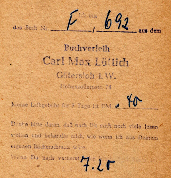 Buchverleih Carl Max Lüttich, Gütersloh